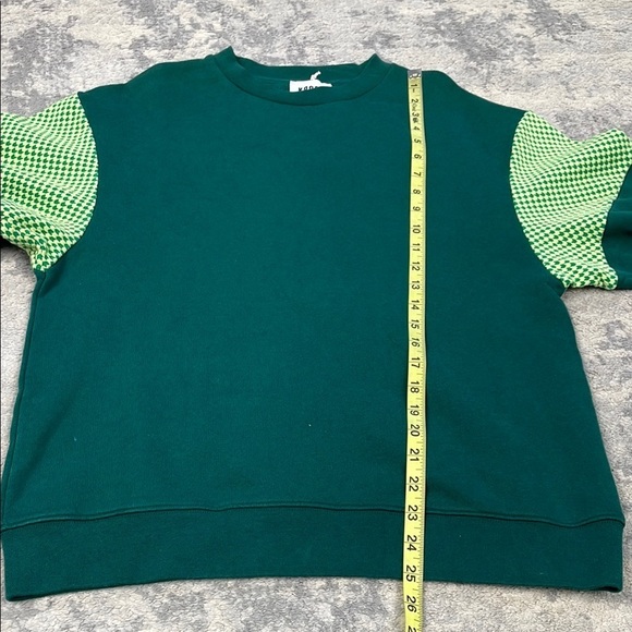 NWT Krost Chevron Combo Crewneck in Botanical Garden Green Sz S - Picture 7 of 13